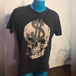 Philipp Plein Platinum Cut Skull & Dollar Crystal T-Shirt - Size XXL